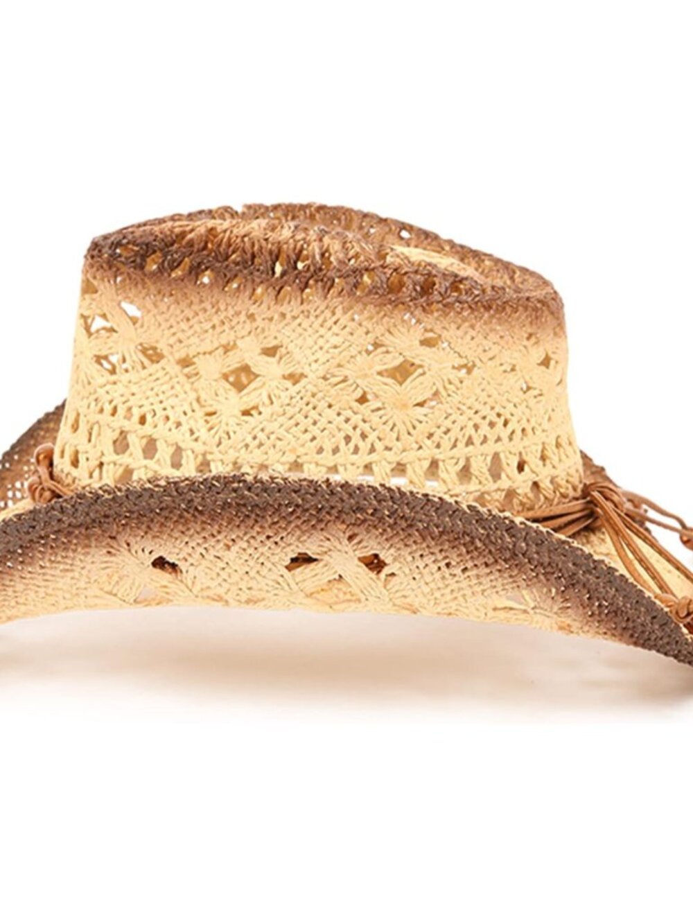 Straw Cowboy Hat for Women and Men with Shape-It Brim, Western Cowboy Hat, Orang - Picture 4 of 7